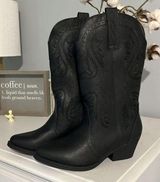 True Craft Black Tumbled Cowboy Rodeo Boots Womens 8.5 New Western Mid Calf Photo 0