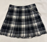 Angel Kiss Black & Gray Biker/Grunge Plaid Flannel Pleated Mini Skirt Medium Photo 0