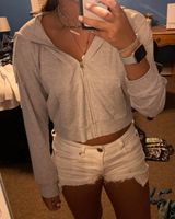 Light Gray Cropped Zip Up Photo 0