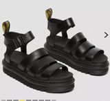 Dr. Martens Blaire Brando Leather Strap Platform Sandal in Black- Women’s Size 9 Photo 0