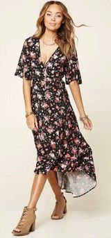 Forever 21 Floral High Low Wrap Dress Photo 0