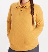 Marmot Goldenrod Roice Quilted Snap Outdoor Hiking Pullover Sweatshirt M Photo 0