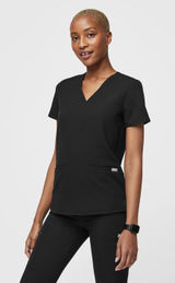 Black FIGS Women’s Casma Three-Pocket Scrub Top Photo 0