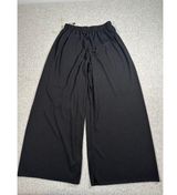 Uniqlo Pull On Pants Womens Small Elastic Black Wide Leg Stretch Lightweight Photo 0