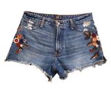 Abercrombie & Fitch Embroidered Boho Annie High Rise Jeans Shorts 31 Photo 0