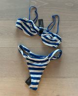 Triangl Blue and White Striped Bikini Photo 0