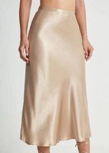 Commense High Waisted Satin Flowy Midi Skirt size xs Photo 0