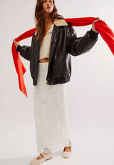 Free People Lace Embrace Column Floral Maxi Skirt White Size Small Photo 0