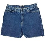 Vintage 90s Grunge Jean Shorts Women's Plus Size 16 Cutoffs Cotton Denim Nautica Photo 0