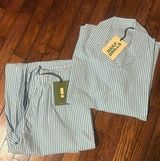 Daily Drills Seersucker Blue Button Down And Pant SET Photo 0