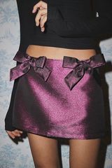 Urban Outfitters  Elena Metallic Bow Skirt Photo 0