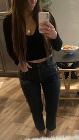 Black High waisted jeans Size 8 Photo 0