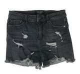 Judy Blue womens medium Black High-Waisted Jean Shorts distressed cut off raw Photo 0
