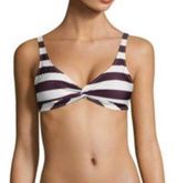 Solid & Striped Jane Burgundy White Stripe Twist Front Bikini Top XS Photo 0