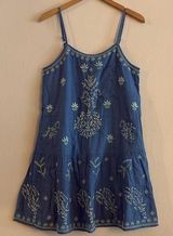 Roller Rabbit Embroidered Sleeveless Tank Dress Blue Size Small Photo 0