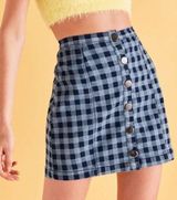 Cooperative Checkered Button Front Mini Slirt Photo 0