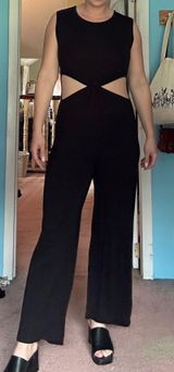 Antistar Black Cut-out Jumpsuit Photo 0