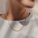 3mm Rope Chain Necklace Gold Photo 0