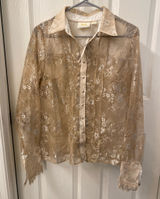 Maeve Women’s Gold Lace Blouse Photo 0