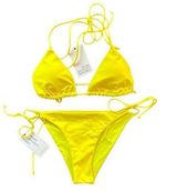 Badgley Mischka Belle  Neon Yellow String Bikini Photo 0