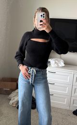 Shop These Three black cut out sweater Photo 0