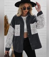 Oversize corduroy cheetah pocket shacket flannel Size M Photo 0