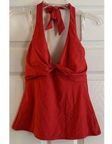 DKNY Red Halter Tankini Top NWT Size XS Photo 0