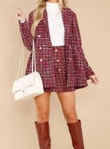 Aura Pink Tweed Oversized Blazer Photo 0