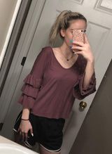 American Eagle Outfitters Purple Blouse Photo 0