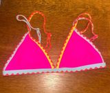 Swim Triangle Bikini Top - Pink and Yellow Photo 0
