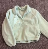 Pistachio Green Free People Hit the Slopes Sherpa Pullover Sweater Size SP Photo 0