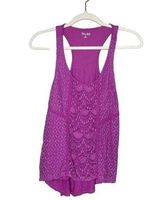 Mudd  Purple Crochet Tank Top Y2K Size Medium Photo 0
