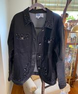 Diane Gilman Black Denim Jacket With Bling NWT Photo 0