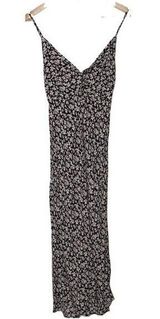 Womens Abercrombie & Fitch Black Spaghetti Straps Floral Maxi Dress Size Medium Photo 0