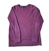 J. Crew Burgundy Long Sleeve Crewneck Side Zipper Sweatshirt Size Smalll Photo 0