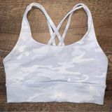 Lululemon Energy Longline Grey Camouflage Sports Bra Size 6 Photo 0