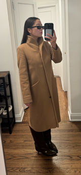 Wilfred Aritzia Cocoon Coat Wool Camel Italy Photo 0