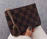 Brown Checkered Pouch Photo 0