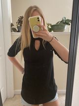 Sage Black Key Hole Sweater Photo 0