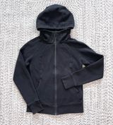Scuba Hoodie Light Cotton Zip Up Fleece in Black Size 8 Photo 0