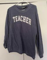 Teacher Crewneck Sweatshirt Blue Size M Photo 0