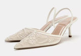 ZARA Mesh Slingback Heels Photo 0