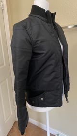 Black Bomber Jacket Turtle Neck Size L Photo 0
