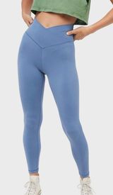 Aerie Blue Cross Over Leggings Photo 0