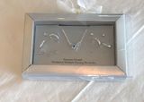 NIB! Crystal Necklace & Multi Pierced Earrings Boxed Set Blue Photo 0