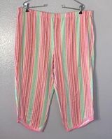 Sleep Chic colorful striped capri pajama pants Green Size XL Photo 0