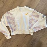 Nike White Crop Top Crew Neck Sweatshirt size Medium Photo 0