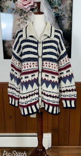 Super Cool Vintage 90s Eddie Bauer LEGEND Heavy Cotton Cardigan Sweater! Photo 0