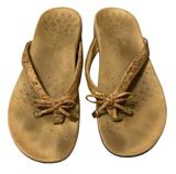 Vionic Bella Toe Post Sandal gold cork bow comfort Size 9 Photo 0