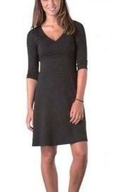 Horny Toad Rosalinda Organic Cotton Blend V-Neck Double Layer A-Line Dress M Photo 0